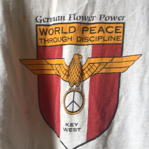 1989 German flower power world peace tee